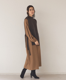 abahouse mavie | 袖ボリュームワンピース&ニットベストセット(ワンピース)