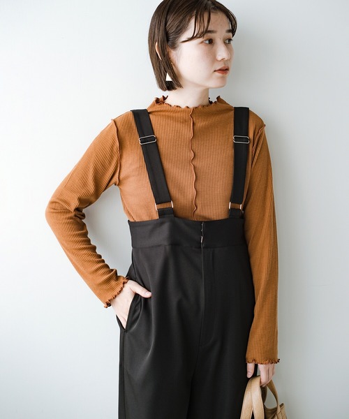 haco!（ハコ）の「着映え着まわしお手のもの　大人かわいい便利なリブメローカットソートップス（Tシャツ/カットソー・レディース・ピンク/アイボリー/ライトブラウン・SMALL/MEDIUM/LARGE/X-LARGE）」の3枚目の写真