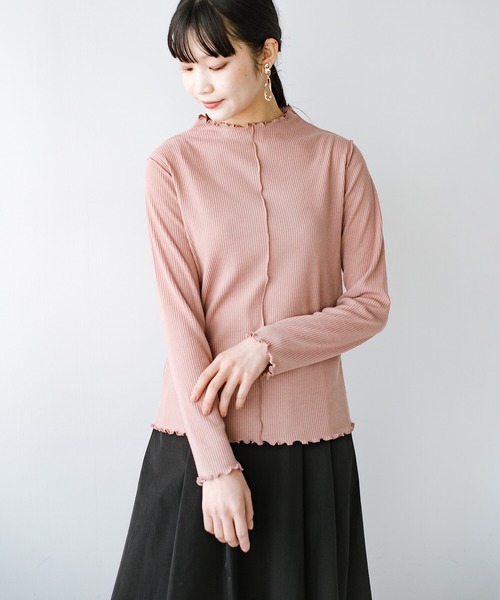 haco!（ハコ）の「着映え着まわしお手のもの　大人かわいい便利なリブメローカットソートップス（Tシャツ/カットソー・レディース・ピンク/アイボリー/ライトブラウン・SMALL/MEDIUM/LARGE/X-LARGE）」の16枚目の写真