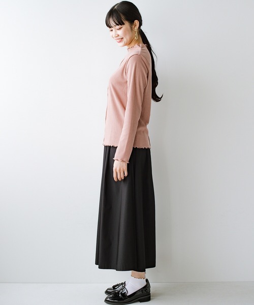 haco!（ハコ）の「着映え着まわしお手のもの　大人かわいい便利なリブメローカットソートップス（Tシャツ/カットソー・レディース・ピンク/アイボリー/ライトブラウン・SMALL/MEDIUM/LARGE/X-LARGE）」の10枚目の写真