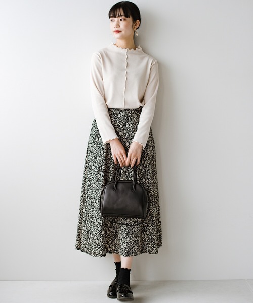 haco!（ハコ）の「着映え着まわしお手のもの　大人かわいい便利なリブメローカットソートップス（Tシャツ/カットソー・レディース・ピンク/アイボリー/ライトブラウン・SMALL/MEDIUM/LARGE/X-LARGE）」の4枚目の写真