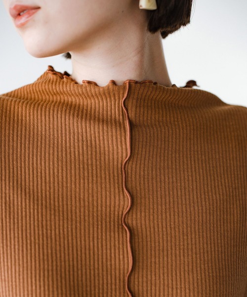 haco!（ハコ）の「着映え着まわしお手のもの　大人かわいい便利なリブメローカットソートップス（Tシャツ/カットソー・レディース・ピンク/アイボリー/ライトブラウン・SMALL/MEDIUM/LARGE/X-LARGE）」の21枚目の写真