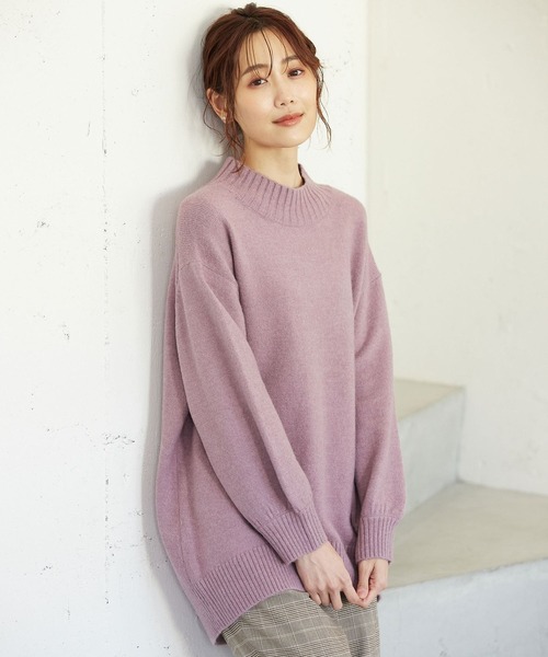 GLOBAL WORK(グローバルワーク)の「フワフワHugmeスタンドネック/952801(ニット/セーター・レディース・チャコールグレー/ライトブルー/ベージュ/ピンク/イエロー/グリーン/アイボリー/ラベンダー/ブルー・MEDIUM/LARGE)」の9枚目の写真