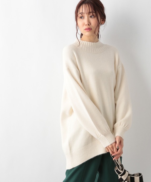 GLOBAL WORK(グローバルワーク)の「フワフワHugmeスタンドネック/952801(ニット/セーター・レディース・チャコールグレー/ライトブルー/ベージュ/ピンク/イエロー/グリーン/アイボリー/ラベンダー/ブルー・MEDIUM/LARGE)」の2枚目の写真