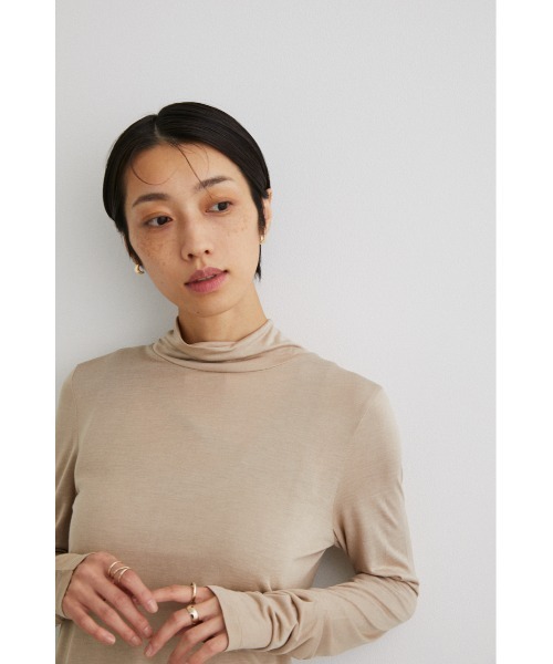 STYLEMIXER(スタイルミキサー)の「シアーハイネックトップ(Tシャツ/カットソー・レディース・ブラック/ベージュ/ホワイト・FREE)」の1枚目の写真