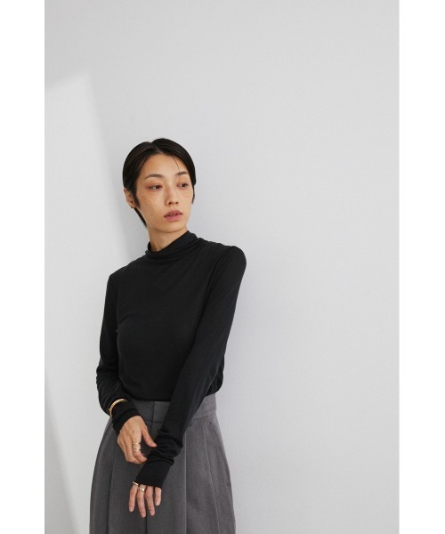 STYLEMIXER(スタイルミキサー)の「シアーハイネックトップ(Tシャツ/カットソー・レディース・ブラック/ベージュ/ホワイト・FREE)」の3枚目の写真