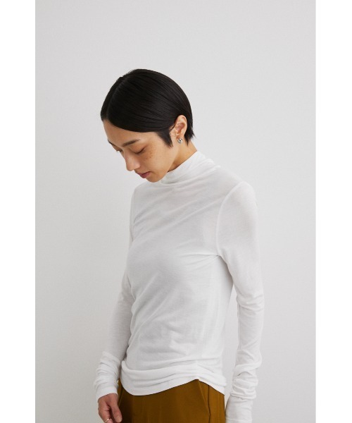 STYLEMIXER(スタイルミキサー)の「シアーハイネックトップ(Tシャツ/カットソー・レディース・ブラック/ベージュ/ホワイト・FREE)」の21枚目の写真