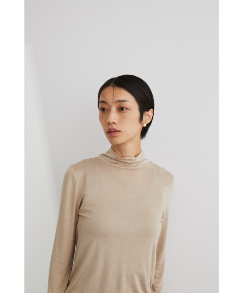 STYLEMIXER(スタイルミキサー)の「シアーハイネックトップ(Tシャツ/カットソー・レディース・ブラック/ベージュ/ホワイト・FREE)」の5枚目の写真
