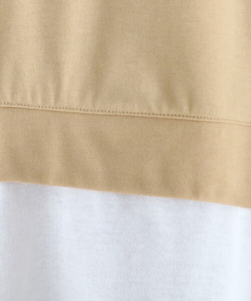 Cutie Blonde（キューティーブロンド）の「◆【S-L】カレッジロゴ裾フェイクプルオーバー（Tシャツ/カットソー・レディース・ブラック/マスタード/ベージュ・03/02/01）」の9枚目の写真