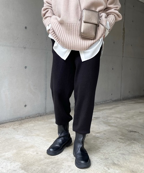 DouDou（ドゥドゥ）の「【新色追加】ニットジョグパンツ（その他パンツ・レディース・ブラック/ダークグレー/オフホワイト・FREE）」の4枚目の写真