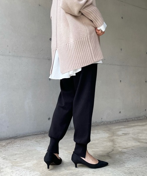 DouDou（ドゥドゥ）の「【新色追加】ニットジョグパンツ（その他パンツ・レディース・ブラック/ダークグレー/オフホワイト・FREE）」の6枚目の写真