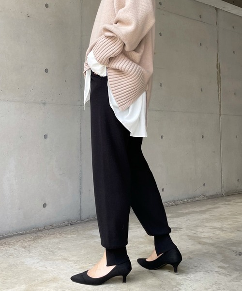 DouDou（ドゥドゥ）の「【新色追加】ニットジョグパンツ（その他パンツ・レディース・ブラック/ダークグレー/オフホワイト・FREE）」の22枚目の写真