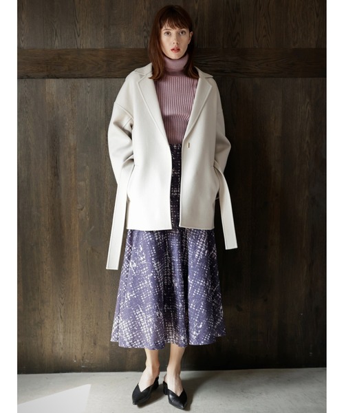 TONAL（トーナル）の「ウールリバーウェストリボンショートコート（チェスターコート・レディース・グレー/ブルー/モカ・38/36）」の13枚目の写真