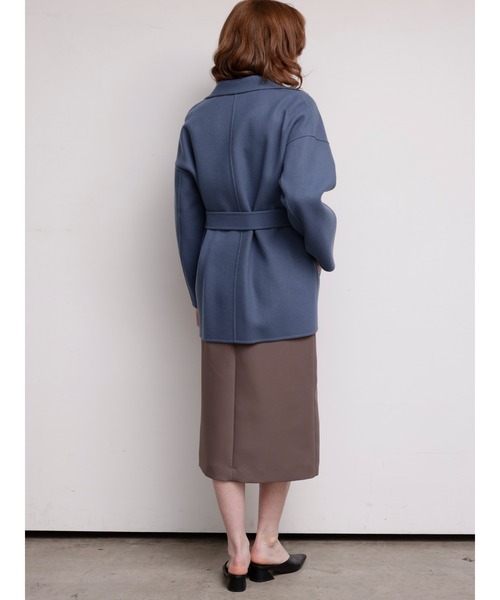 TONAL（トーナル）の「ウールリバーウェストリボンショートコート（チェスターコート・レディース・グレー/ブルー/モカ・38/36）」の17枚目の写真