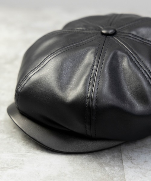 adidas（アディダス）の「adidas 8パネル フェイクレザー ハンチング（ハンチング/ベレー帽・メンズ・ブラック・FREE）」の6枚目の写真