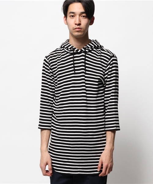 WEGO（ウィゴー）の「WEGO/ロングワッフルフード7分袖カットソー（Tシャツ/カットソー・メンズ・ブラック系その他/ホワイト・LARGE/MEDIUM）」の10枚目の写真