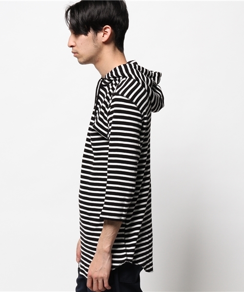 WEGO（ウィゴー）の「WEGO/ロングワッフルフード7分袖カットソー（Tシャツ/カットソー・メンズ・ブラック系その他/ホワイト・LARGE/MEDIUM）」の11枚目の写真