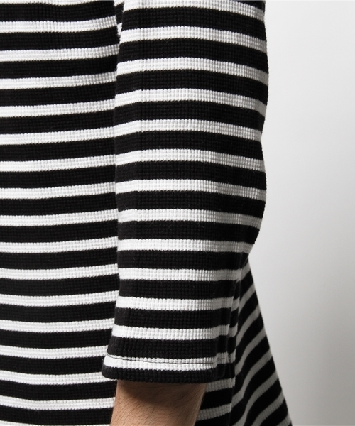 WEGO（ウィゴー）の「WEGO/ロングワッフルフード7分袖カットソー（Tシャツ/カットソー・メンズ・ブラック系その他/ホワイト・LARGE/MEDIUM）」の4枚目の写真