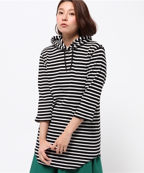 WEGO（ウィゴー）の「WEGO/ロングワッフルフード7分袖カットソー（Tシャツ/カットソー・メンズ・ブラック系その他/ホワイト・LARGE/MEDIUM）」の9枚目の写真