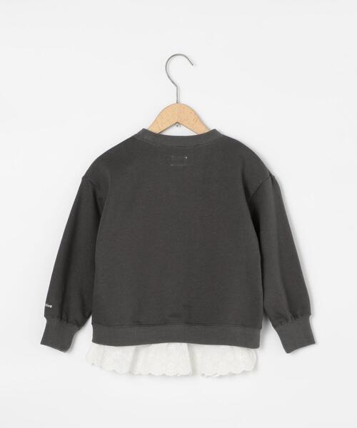 coen（コーエン）の「【coen キッズ】ミニ裏毛長袖スウェット×裾レースワッフル半袖Tシャツセット（Tシャツ/カットソー・キッズ・ダークグレー/モカ・110/130/100/120）」の3枚目の写真