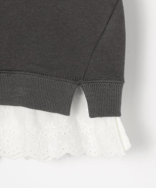 coen（コーエン）の「【coen キッズ】ミニ裏毛長袖スウェット×裾レースワッフル半袖Tシャツセット（Tシャツ/カットソー・キッズ・ダークグレー/モカ・110/130/100/120）」の8枚目の写真