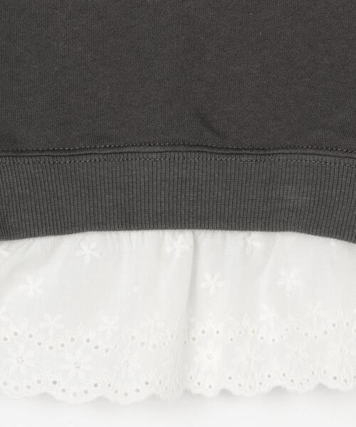 coen（コーエン）の「【coen キッズ】ミニ裏毛長袖スウェット×裾レースワッフル半袖Tシャツセット（Tシャツ/カットソー・キッズ・ダークグレー/モカ・110/130/100/120）」の9枚目の写真