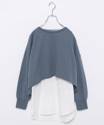 GLOBAL WORK（グローバルワーク）の「AND YUA ANY/柔らかショートスウェット×Tシャツ長袖/235623（スウェット・キッズ）」