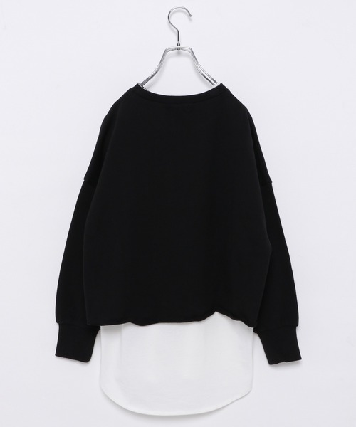 GLOBAL WORK（グローバルワーク）の「AND YUA ANY/柔らかショートスウェット×Tシャツ長袖/235623（スウェット・キッズ・チャコールグレー/ベージュ/ライトブルー/ブラック・160cm/150cm）」の5枚目の写真