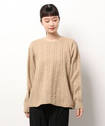 35th裾フレアケーブル柄ニット