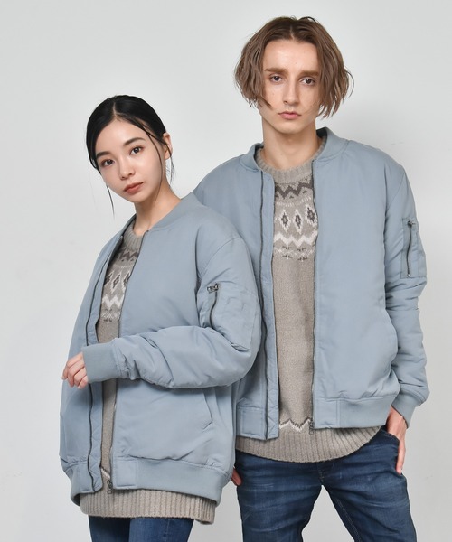 Starting Over（スターティングオーバー）の「ポリピーチ ルーズMA-1（MA-1・メンズ・ライトグリーン/カーキ/サックスブルー/グレー/ブラック/ピンク・L/M/XL）」の5枚目の写真