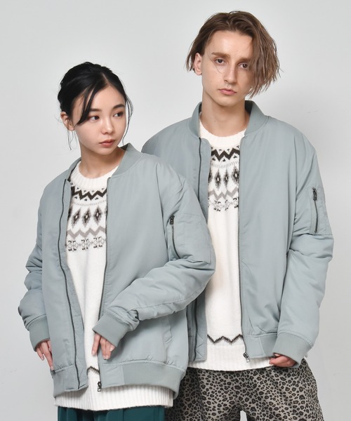 Starting Over（スターティングオーバー）の「ポリピーチ ルーズMA-1（MA-1・メンズ・ライトグリーン/カーキ/サックスブルー/グレー/ブラック/ピンク・L/M/XL）」の4枚目の写真