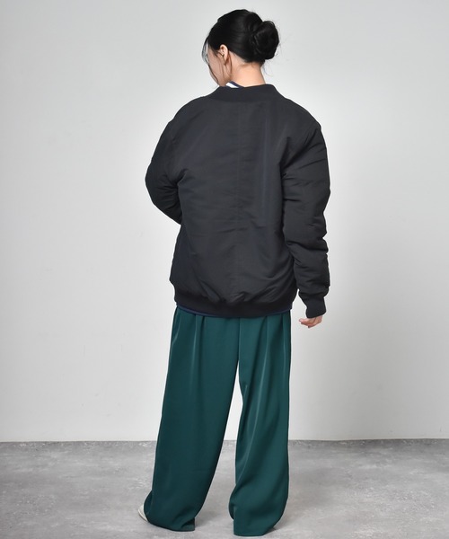 Starting Over（スターティングオーバー）の「ポリピーチ ルーズMA-1（MA-1・メンズ・ライトグリーン/カーキ/サックスブルー/グレー/ブラック/ピンク・L/M/XL）」の14枚目の写真