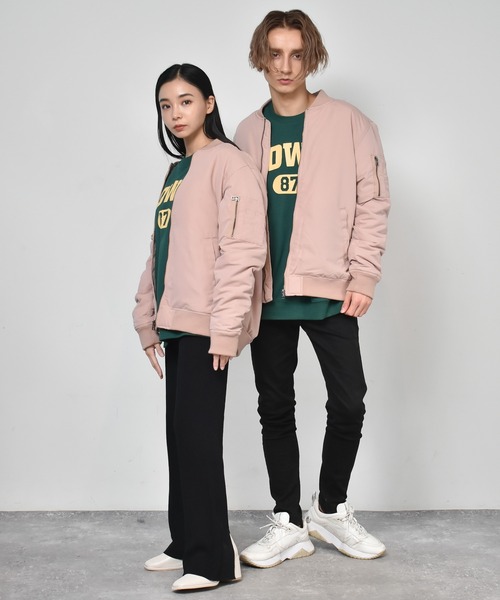 Starting Over（スターティングオーバー）の「ポリピーチ ルーズMA-1（MA-1・メンズ・ライトグリーン/カーキ/サックスブルー/グレー/ブラック/ピンク・L/M/XL）」の9枚目の写真