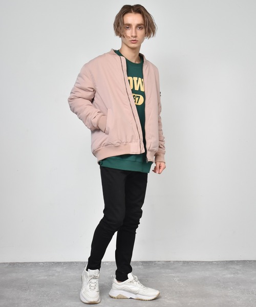 Starting Over（スターティングオーバー）の「ポリピーチ ルーズMA-1（MA-1・メンズ・ライトグリーン/カーキ/サックスブルー/グレー/ブラック/ピンク・L/M/XL）」の7枚目の写真