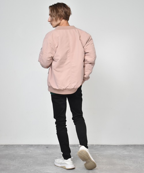 Starting Over（スターティングオーバー）の「ポリピーチ ルーズMA-1（MA-1・メンズ・ライトグリーン/カーキ/サックスブルー/グレー/ブラック/ピンク・L/M/XL）」の8枚目の写真