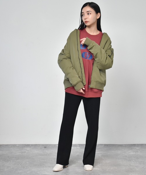 Starting Over（スターティングオーバー）の「ポリピーチ ルーズMA-1（MA-1・メンズ・ライトグリーン/カーキ/サックスブルー/グレー/ブラック/ピンク・L/M/XL）」の20枚目の写真