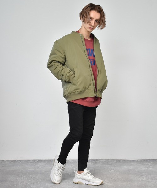 Starting Over（スターティングオーバー）の「ポリピーチ ルーズMA-1（MA-1・メンズ・ライトグリーン/カーキ/サックスブルー/グレー/ブラック/ピンク・L/M/XL）」の22枚目の写真