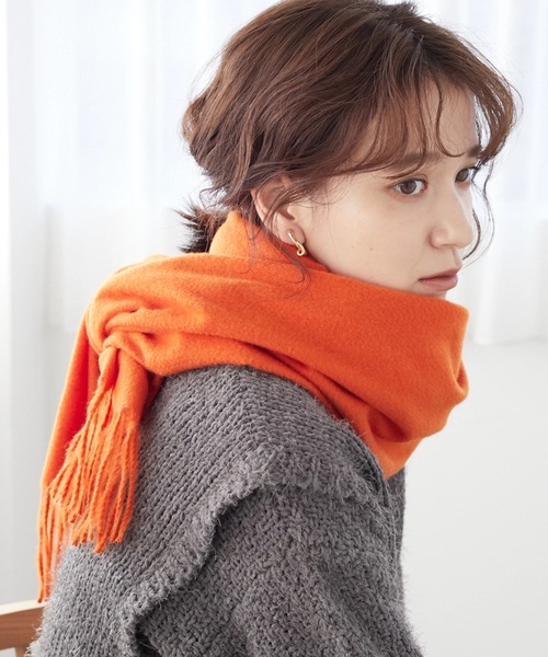 Green Parks(グリーンパークス)の「カシミヤライクストール*(ストール/ショール・レディース・その他8/ベージュ/ピンク/ブルー/オレンジ/グレー/イエロー/グリーン・FREE)」の7枚目の写真