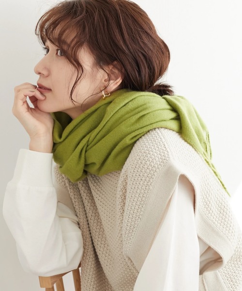 Green Parks(グリーンパークス)の「カシミヤライクストール*(ストール/ショール・レディース・その他8/ベージュ/ピンク/ブルー/オレンジ/グレー/イエロー/グリーン・FREE)」の4枚目の写真