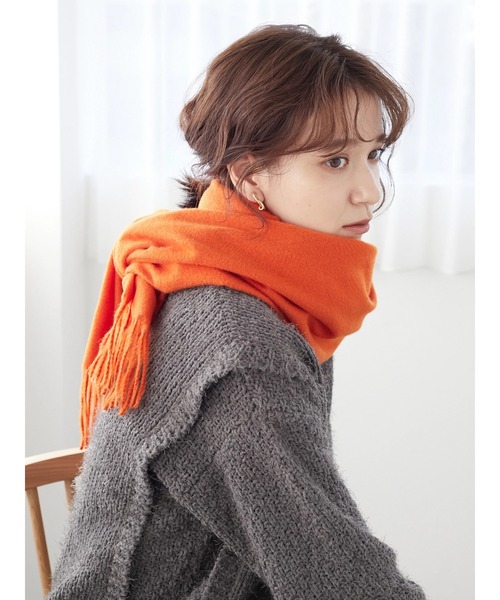 Green Parks(グリーンパークス)の「カシミヤライクストール*(ストール/ショール・レディース・その他8/ベージュ/ピンク/ブルー/オレンジ/グレー/イエロー/グリーン・FREE)」の9枚目の写真