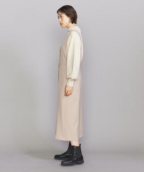 BEAUTY&YOUTH UNITED ARROWS(ビューティーアンドユースユナイテッドアローズ)の「BY ツイードライク Vネックボタン ジャンパースカート(ワンピース・レディース・ブラック/ベージュ・S/M)」の4枚目の写真