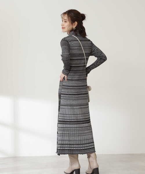 N.（N. Natural Beauty Basic）（エヌエヌナチュラルビューティーベーシック）の「◆ワイドリブ襟付メランジワンピース（ワンピース・レディース・ブラック系その他/パープル系その他/ベージュ系その他・MEDIUM）」の19枚目の写真