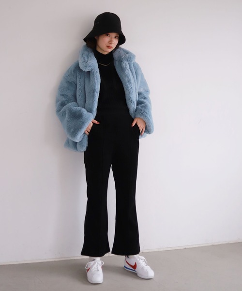 SLOBE citron. マルチカラーフェイクファーブルゾン◇