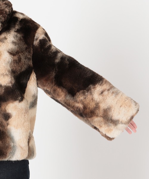 SLOBE citron. マルチカラーフェイクファーブルゾン◇