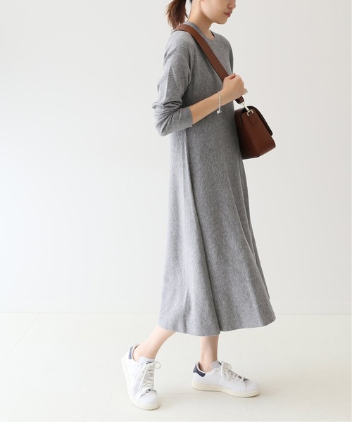 ウォッシャブルフレアニットワンピース【手洗い可能