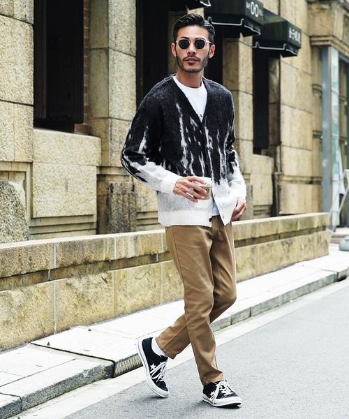 roshell（ロシェル）の「モヘア調 Wジャガード カーディガン（カーディガン/ボレロ・メンズ・ライトグレー/ブラック/グレイッシュブルー/ブラウン/レオパード/ブラック系その他/その他/グレー系その他/グリーン/グレー系その他2・X-LARGE/MEDIUM/LARGE）」の15枚目の写真