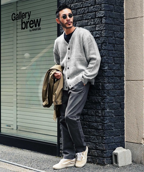 roshell（ロシェル）の「モヘア調 Wジャガード カーディガン（カーディガン/ボレロ・メンズ・ライトグレー/ブラック/グレイッシュブルー/ブラウン/レオパード/ブラック系その他/その他/グレー系その他/グリーン/グレー系その他2・X-LARGE/MEDIUM/LARGE）」の19枚目の写真