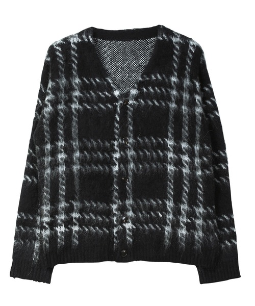 roshell（ロシェル）の「モヘア調 Wジャガード カーディガン（カーディガン/ボレロ・メンズ・ライトグレー/ブラック/グレイッシュブルー/ブラウン/レオパード/ブラック系その他/その他/グレー系その他/グリーン/グレー系その他2・X-LARGE/MEDIUM/LARGE）」の22枚目の写真