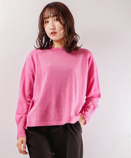 Anna Nicola(アンナニコラ)の「Anna Nicola カシミア混 ニット(ニット/セーター・レディース・ピンク/ブルー/ブラック・38)」の1枚目の写真