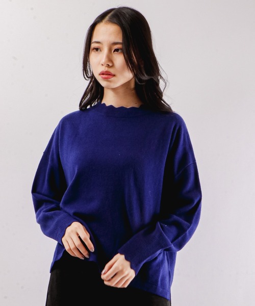 Anna Nicola(アンナニコラ)の「Anna Nicola カシミア混 ニット(ニット/セーター・レディース・ピンク/ブルー/ブラック・38)」の3枚目の写真
